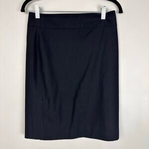 Vntg Banana Republic Stretch Wool Black Pencil Skirt 2P NWT 2010's Minimalist